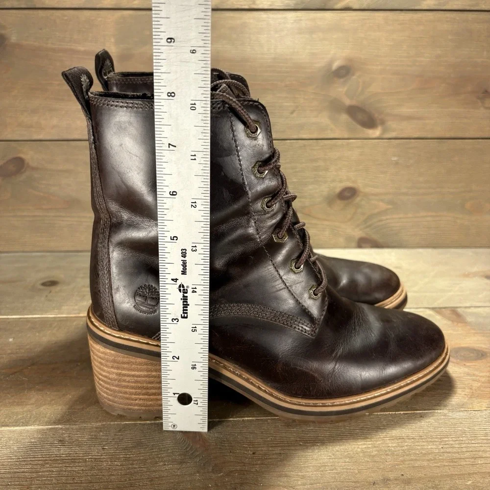 timberland sienna womens size 7 shoes brown leather heel ankle boots